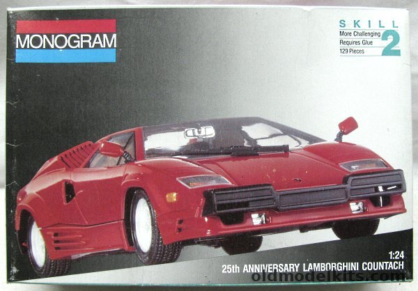 Monogram 1/24 1989 Lamborghini Countach - 25 Anniversary, 2935 plastic model kit